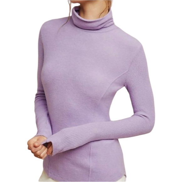 Anthropologie Saturday Sunday Brushed Fleece Turtleneck Sweater - Picture 2 of 7